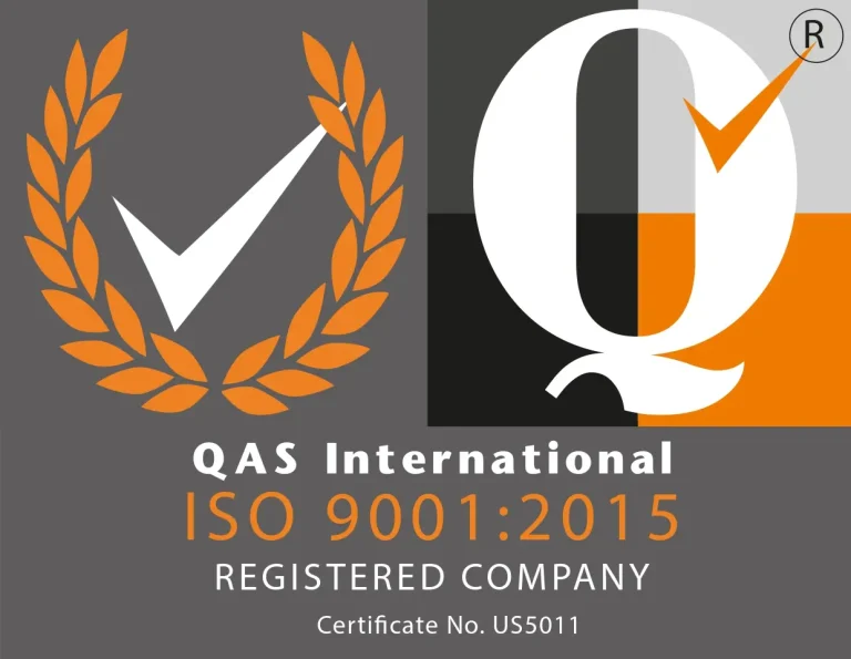 Aerobodies QAS International ISO 9001:2015 Registered Company badge