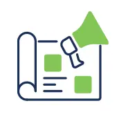 Megaphone and newspaper icon